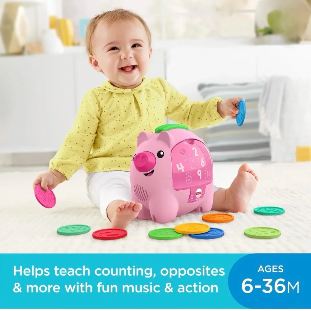 Fisher-Price Laugh & Learn Count & Rumble Piggy Bank & Toddler Toy . NEW